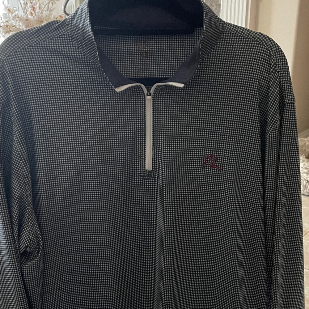 Rhoback Black and White Quarter-Zip Pullover